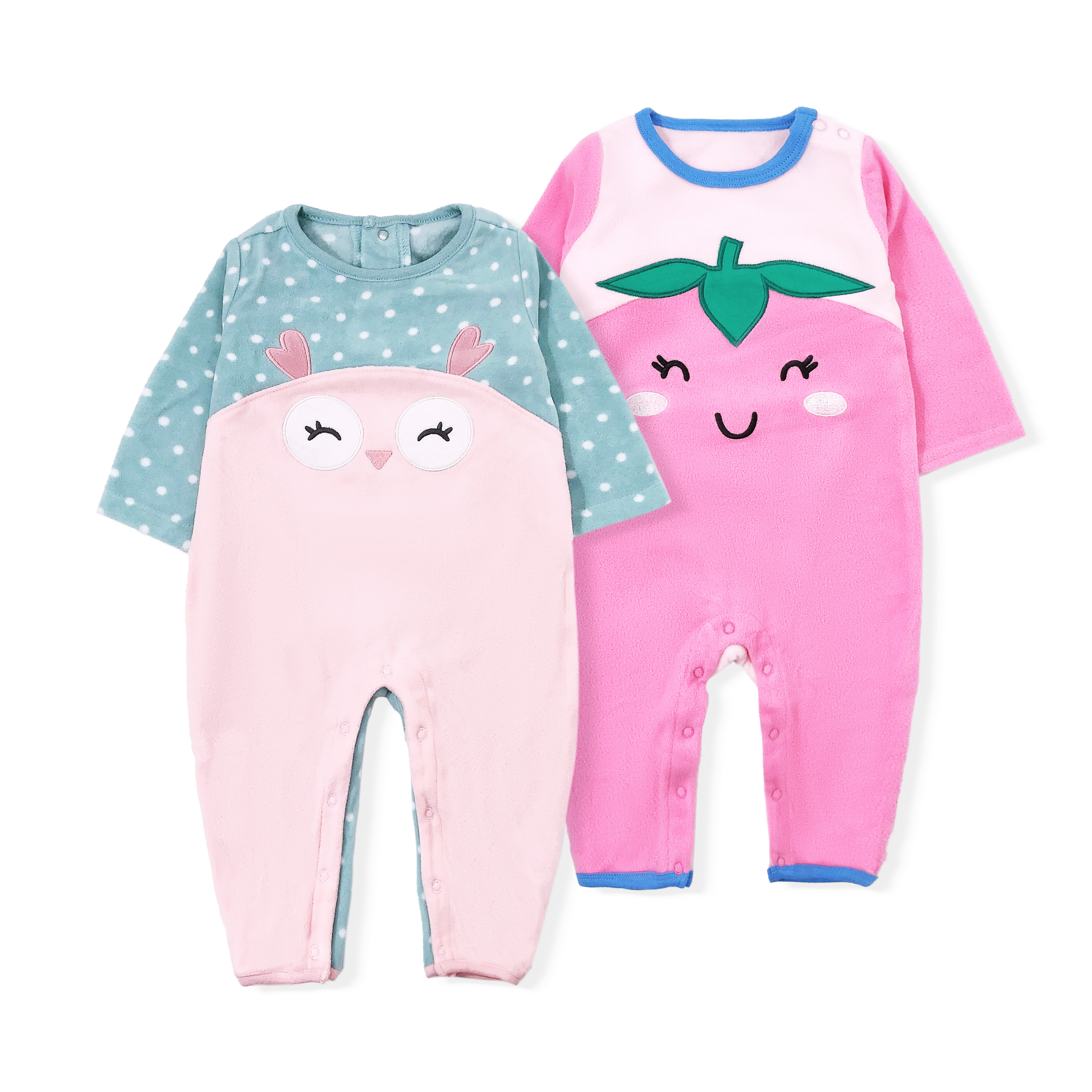 OmniEllen/欧米云艾琳婴儿秋冬衣服摇粒绒保暖外出连体哈衣爬爬服