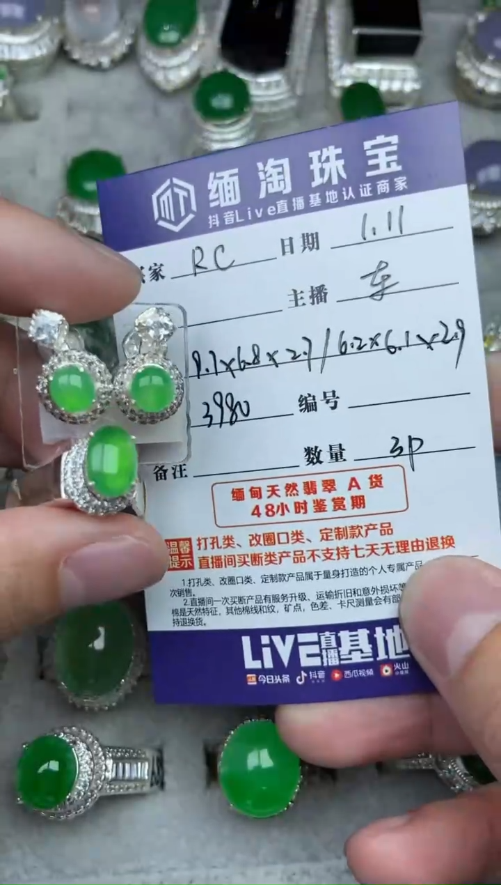 【闪购商品】定制翡翠未镶嵌绿蛋