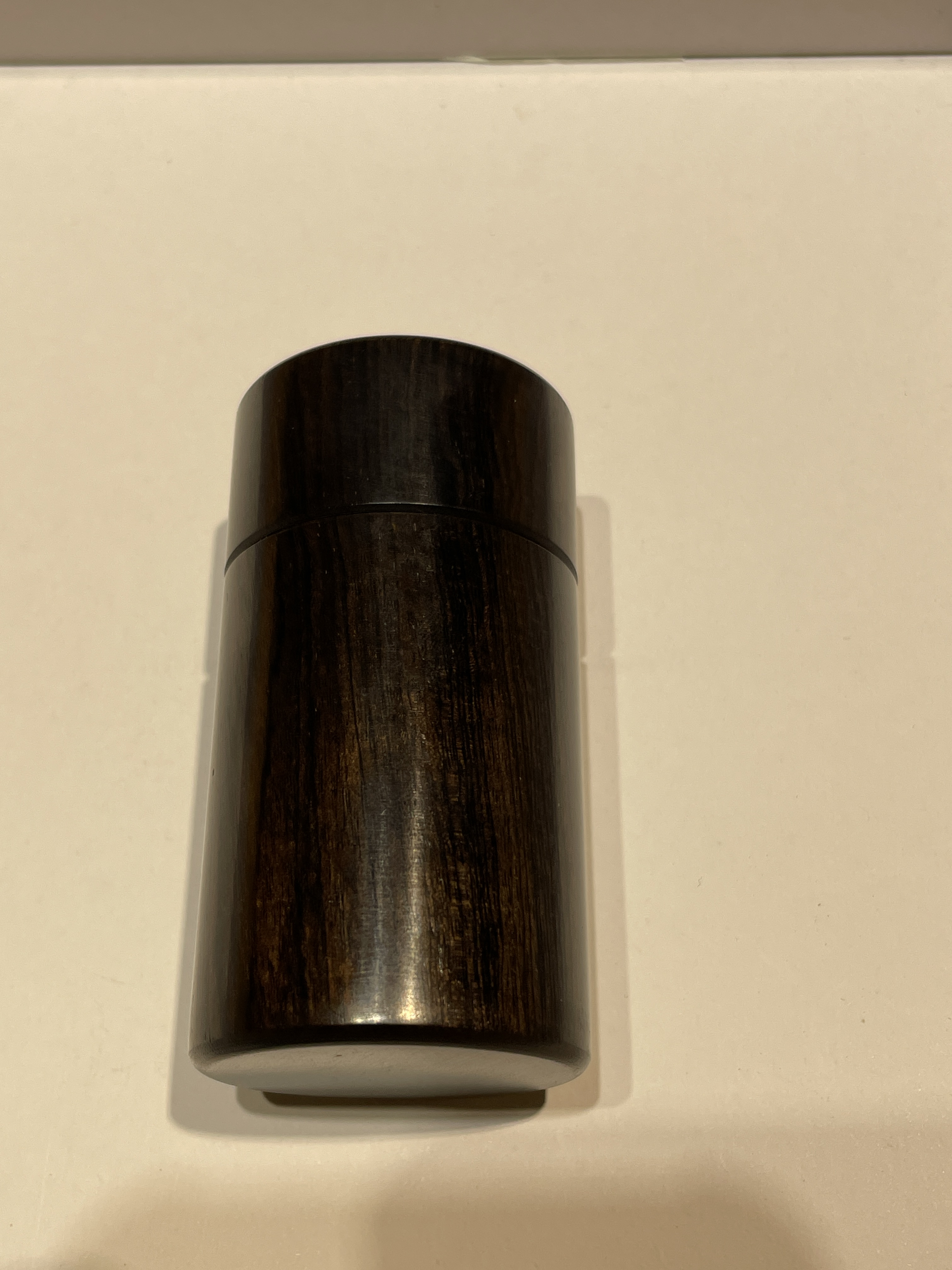 千年乌木紫光檀牙签筒