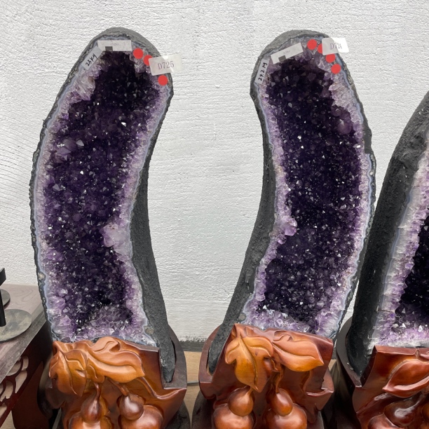 天然巴西紫水晶洞对洞办公室居家摆件