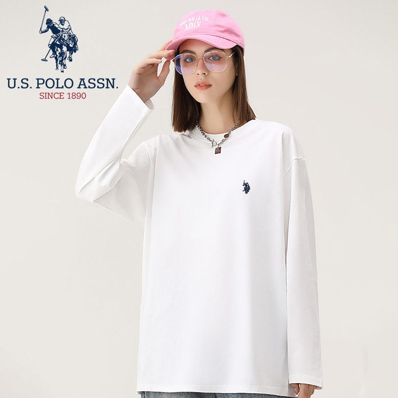U.S. POLO ASSN.美式经典休闲纯色纯棉刺绣小马长袖24T3125