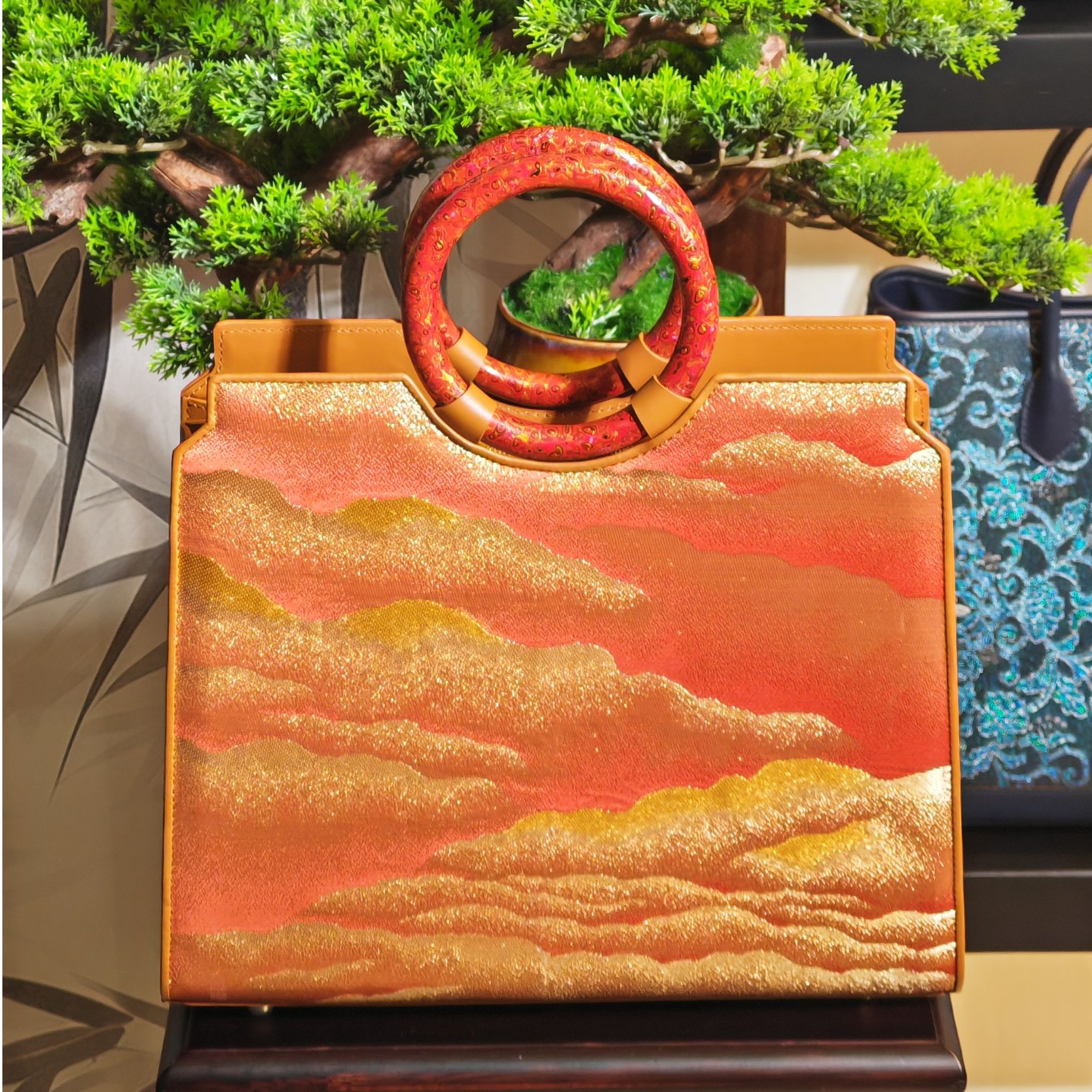 慕锦唐锦非遗螺钿手提横山大观包包新中式国风气质轻奢高定女包