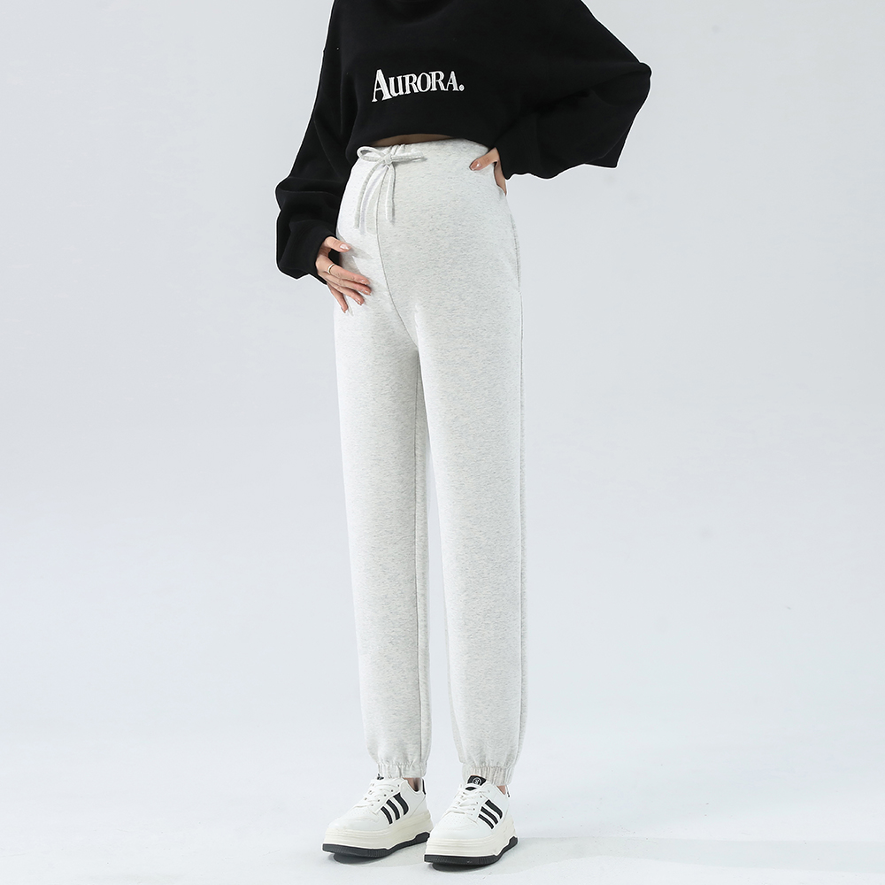 孕妇卫裤运动裤休闲裤宽松直筒秋季束脚裤大码外穿时尚秋季托腹裤