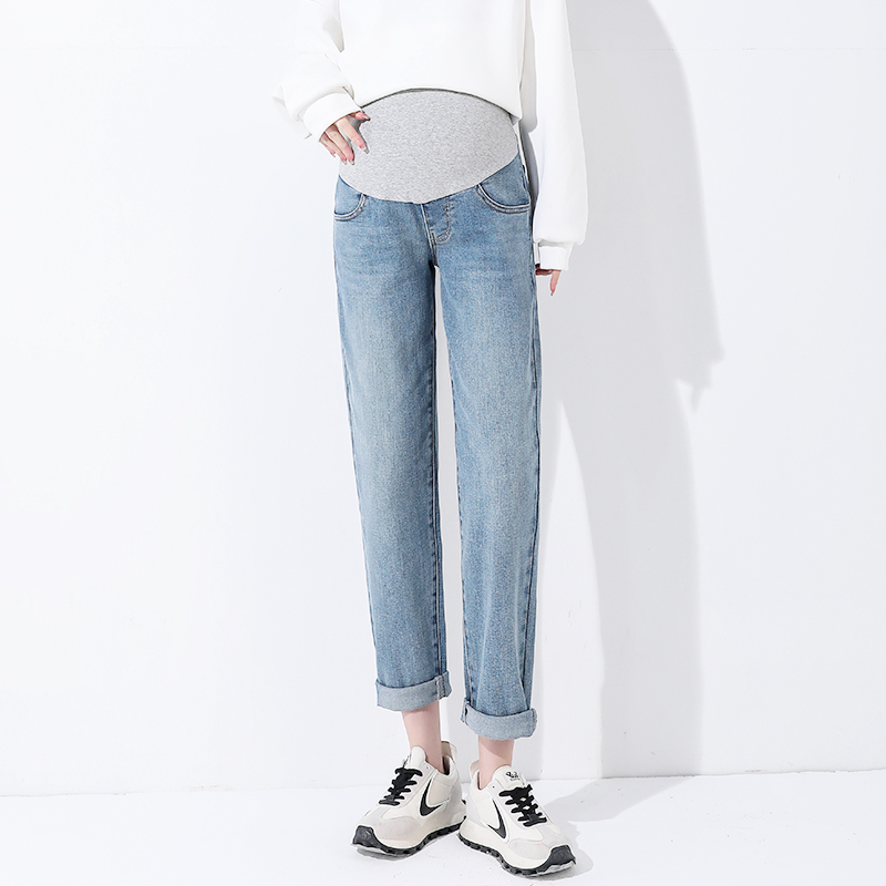 【秋季新品】哈伦牛仔裤孕妇老爹裤宽松显瘦百搭外穿托腹孕妇裤