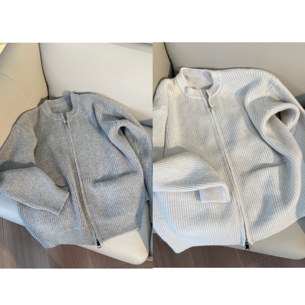 （福利款）加厚孕妇慵懒风高级感双拉链软糯气质毛衣外套潮妈