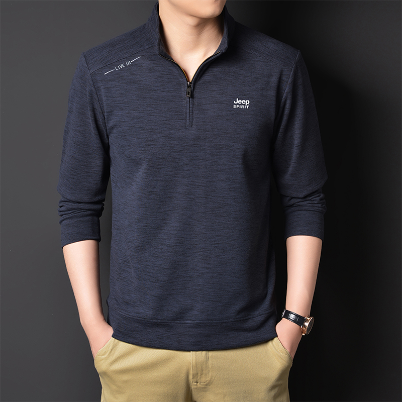 JEEP SPIRIT秋冬男士卫衣宽松休闲半拉链长袖运动T恤立领上衣0057