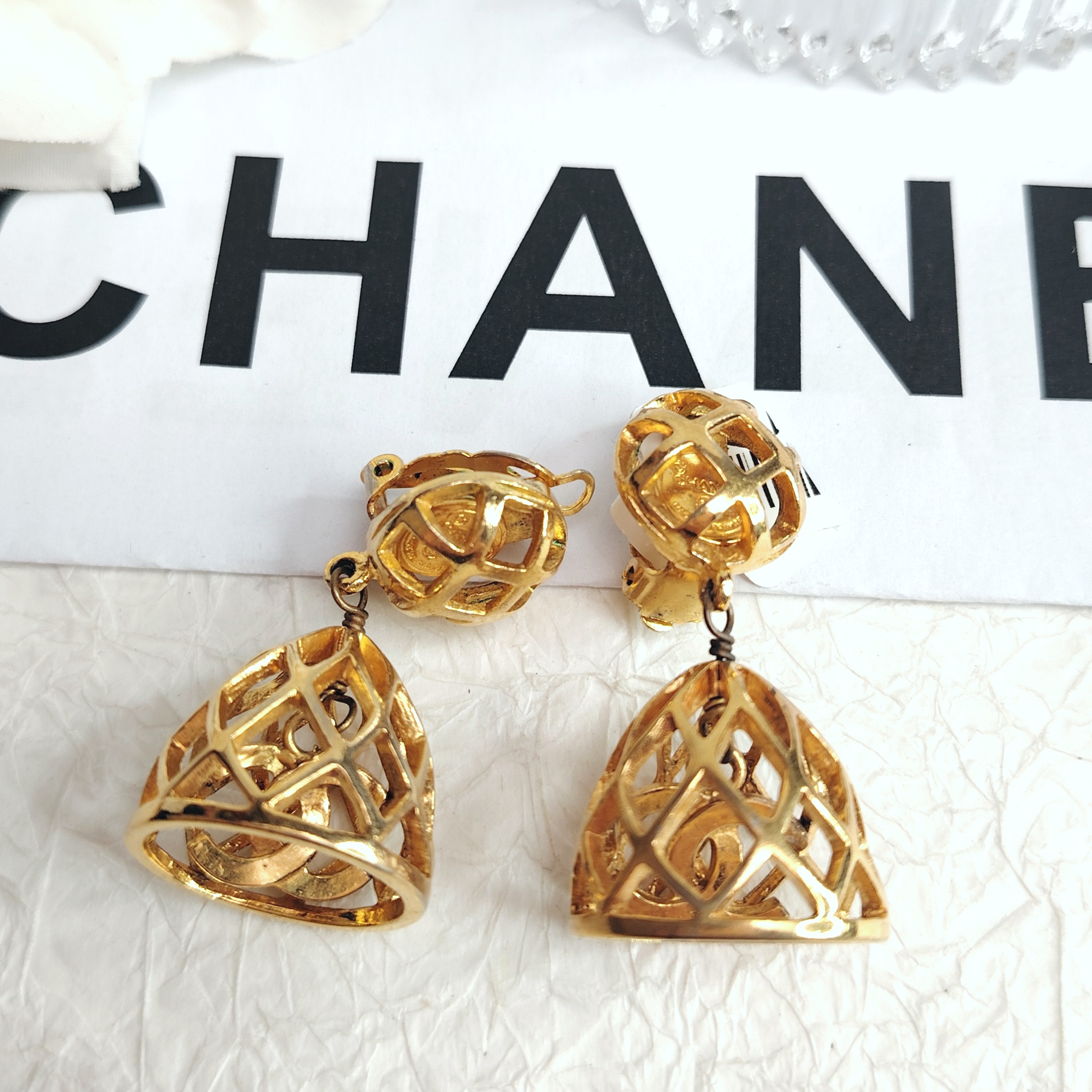 95新 Chanel/香奈儿 中古鸟笼耳夹/M2111212