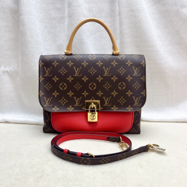 99新 LouisVuitton/路易威登 锁头邮差包 单肩经典复古翻盖斜跨包