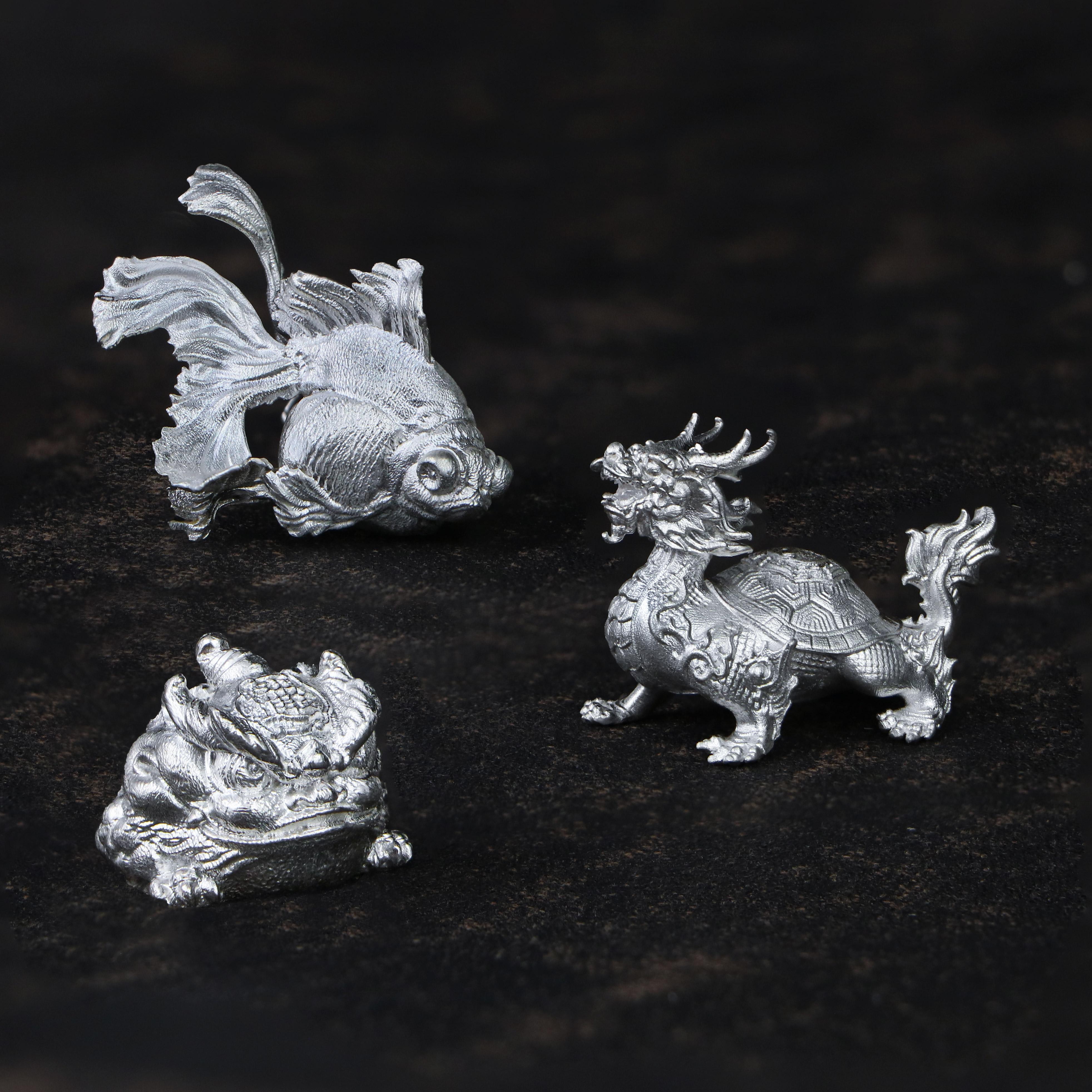 境秋可爱足银999茶道中式茶宠茶玩创意配件精品个性茶宠可盘可养