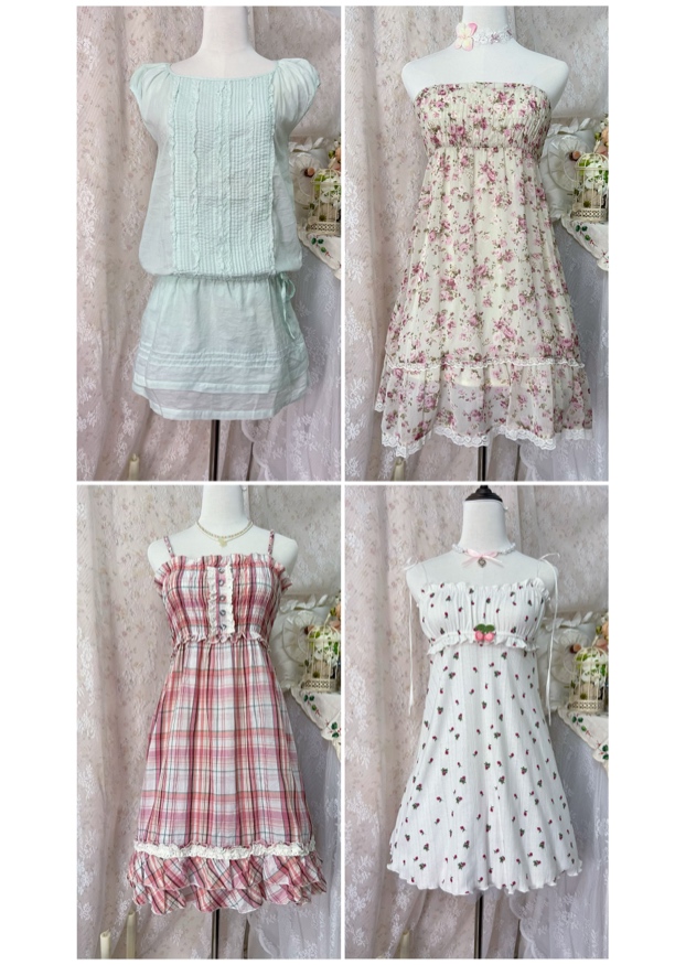 直播过款为准古着vintage 日系复古少女海淘森系甜美连衣裙半裙