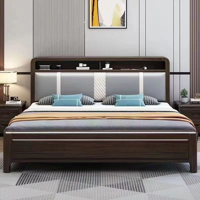 紫金檀木实木床1.8x2米双人床主卧室大床高箱储物床1.5米单人床