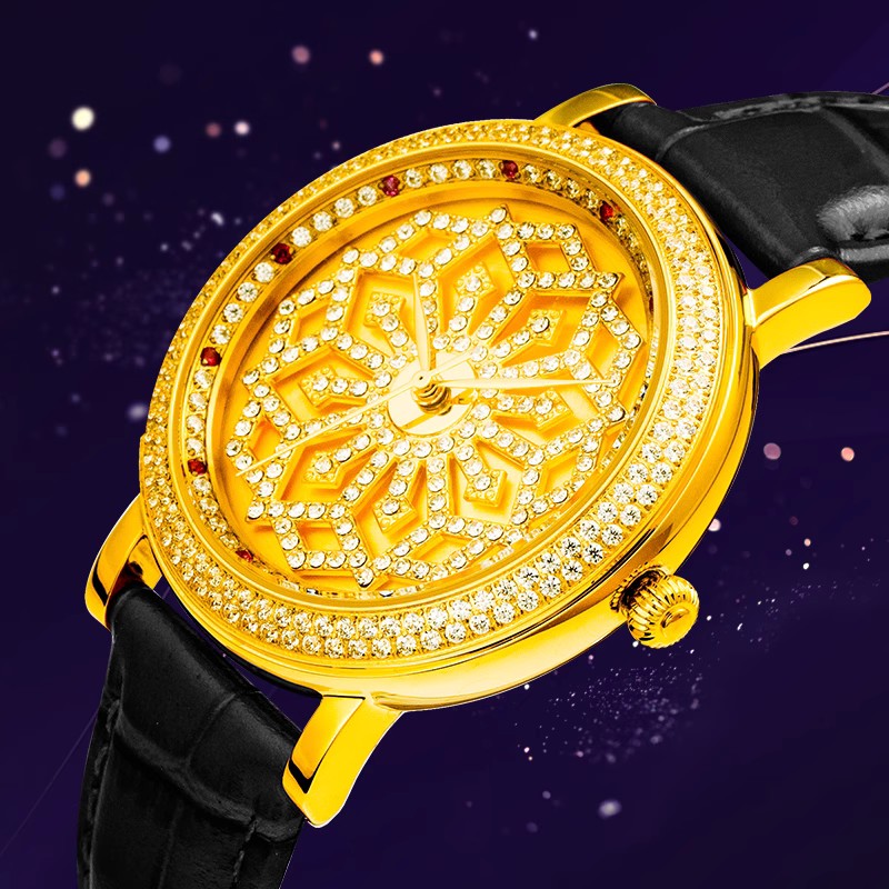 轻奢手表女式潮流含金时来运转小众百搭防水新款_62185-6L