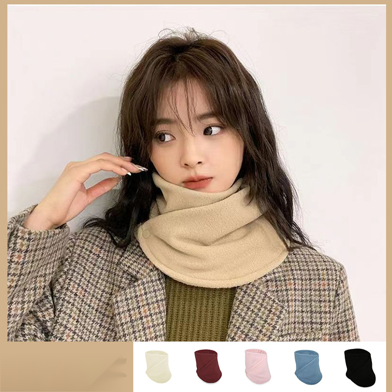 冬季双面摇粒绒加厚保暖围脖多功能防风防寒加绒男女护颈脖套围巾