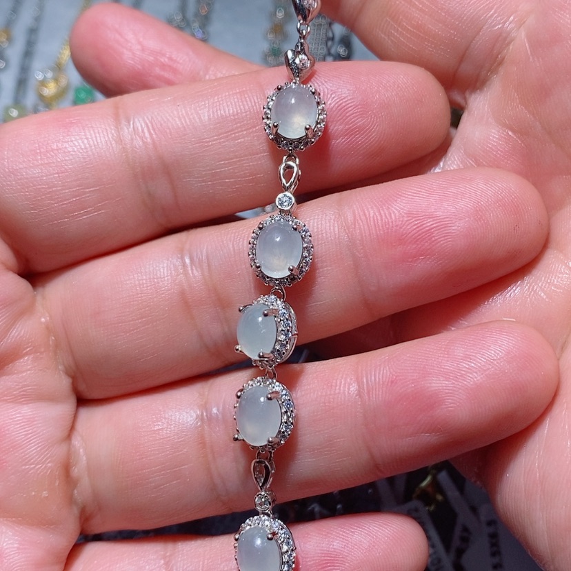 【闪购商品】翡翠手链银S925镶嵌Z**Z