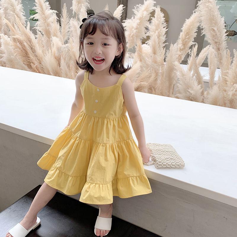 女童夏季连衣裙2025夏装新款儿童洋气吊带裙女宝宝无袖背心公主裙