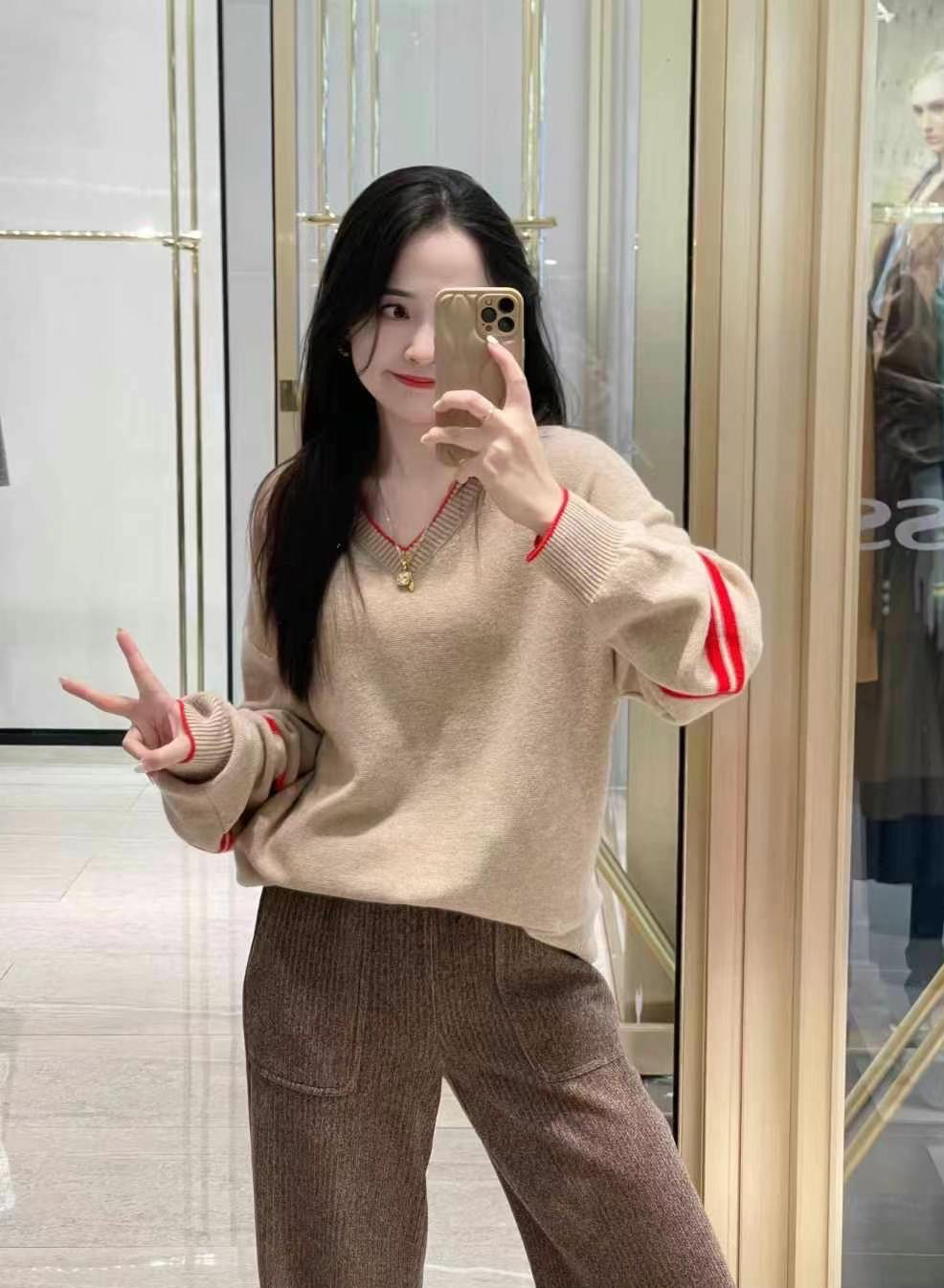 No退换5399490均码爱神燕麦色慵懒范宽松毛衣