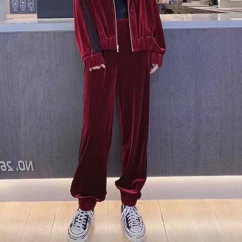 No退换 5100209休闲束脚丝绒裤