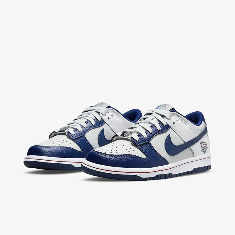 Nike耐克Dunk Low GS灰白蓝 布鲁克林篮网大童休闲板鞋DO6288-001