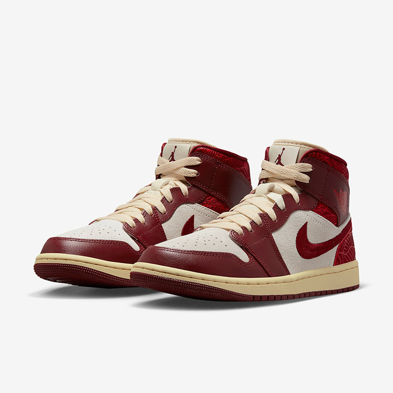 Air Jordan 1 Mid SE WMNS AJ1白红色女子中帮休闲板鞋DZ2820-601