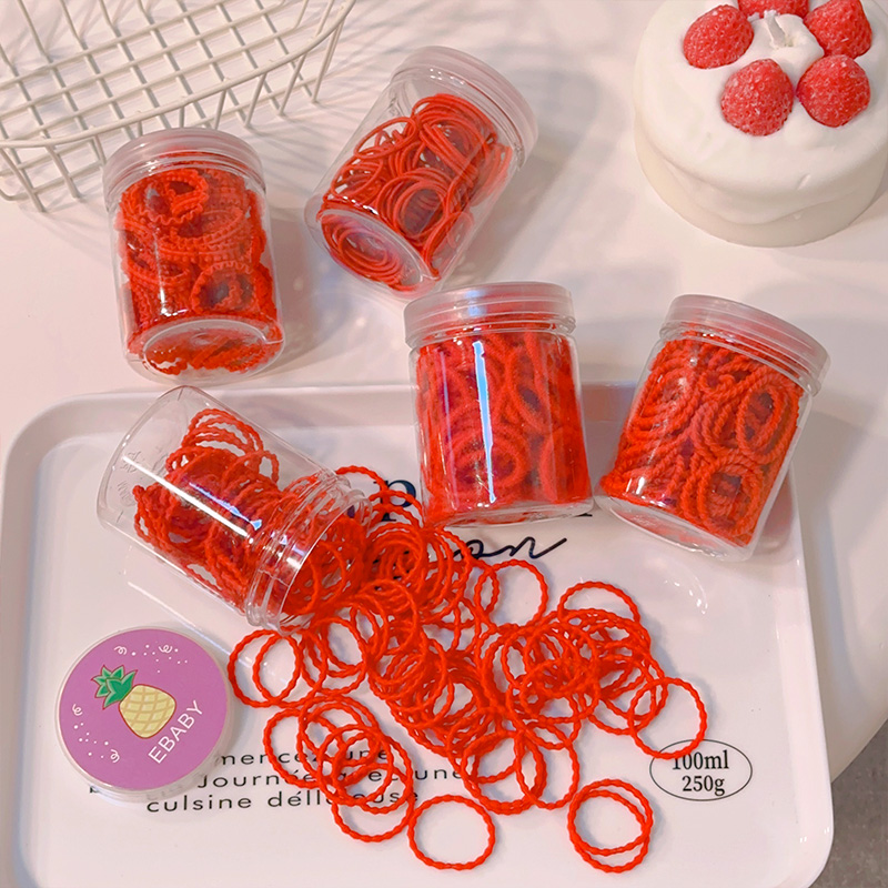 云岚 儿童中国红橡皮筋头绳发饰女童扎头发不伤发喜庆发圈