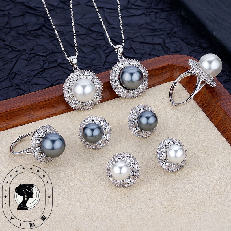 链子925银合成锆石 【精选】新创款轻奢款镶嵌珠珠饰品经典百搭