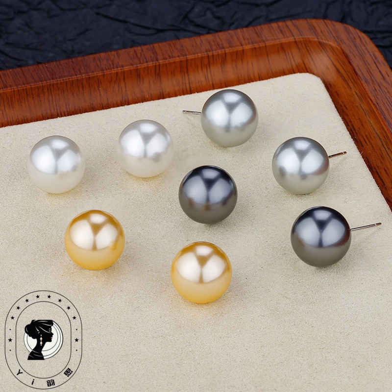 925银合成锆石耳饰 简约风时尚清新素款珠珠百搭单珠精致耳钉