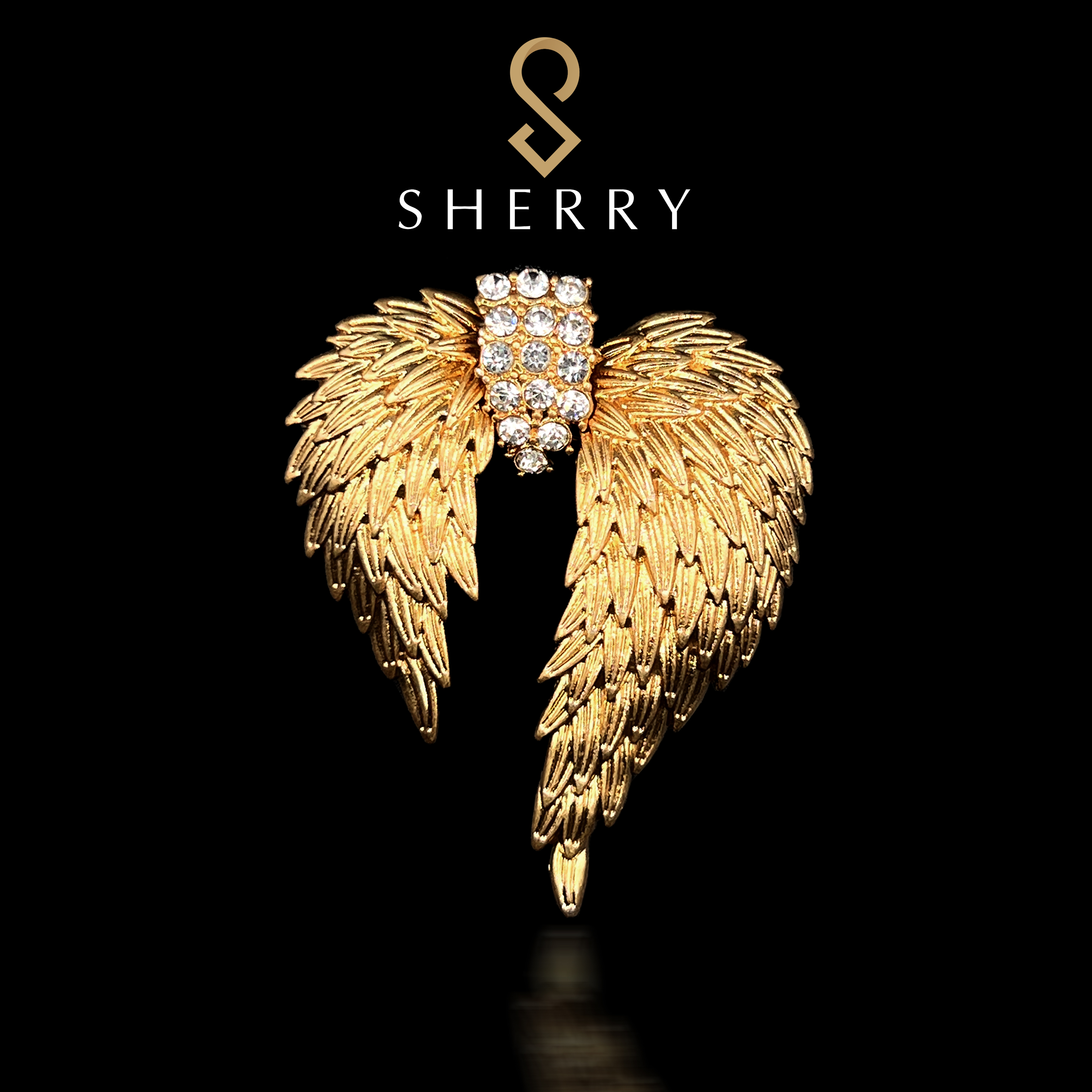 铜合金羽毛胸针 欧美百搭金色羽毛精致不撞款高级感胸针XZ025