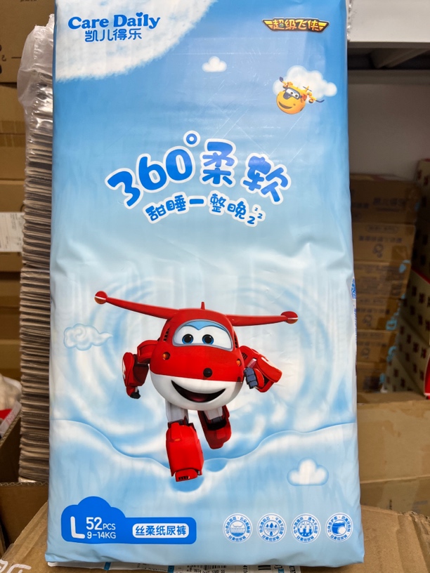 凯儿得乐超级飞侠纸尿裤柔软透气L码52片