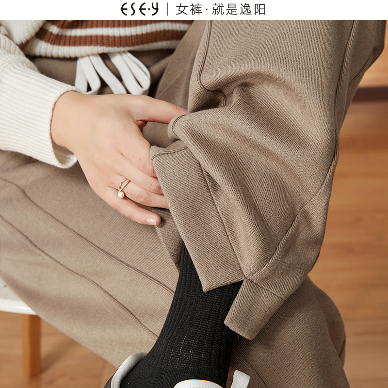 【逸阳断码清仓】毛呢裤女高腰休闲雅丹风糯米直筒裤  28-29