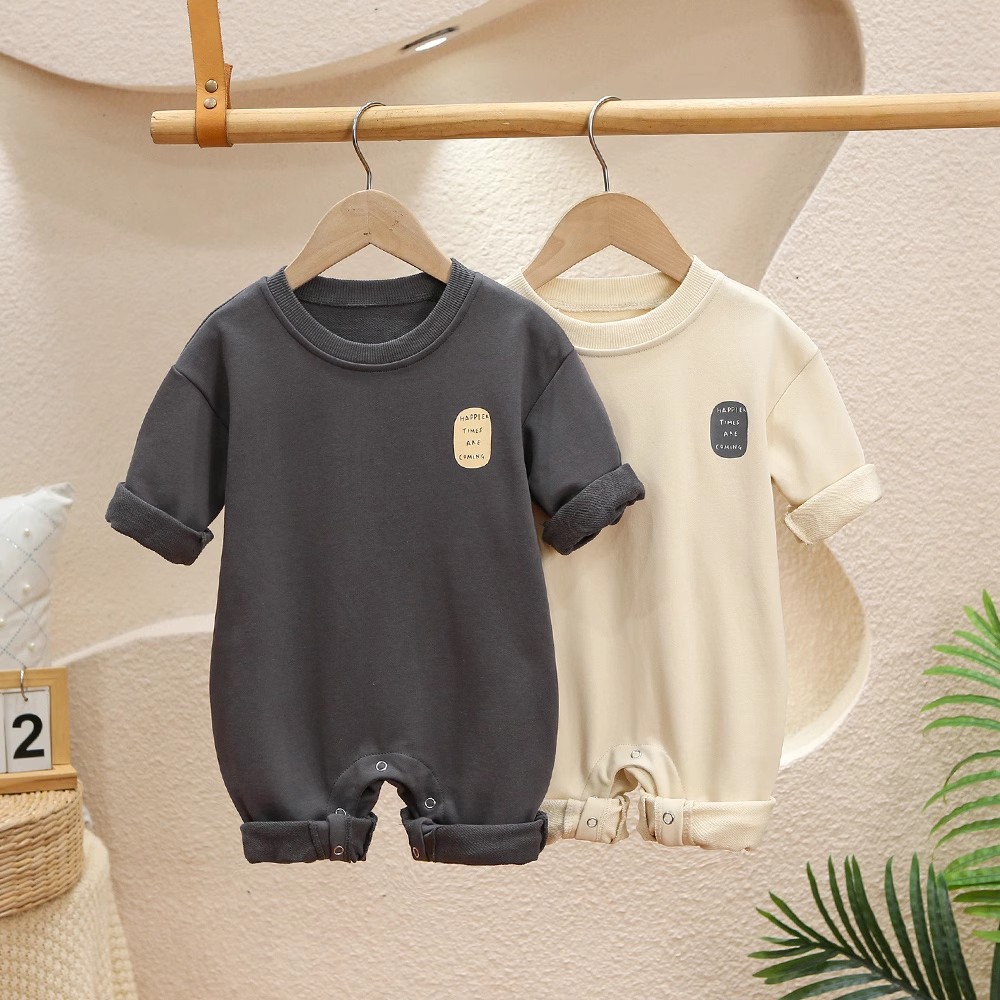 婴儿秋季衣服春秋卫衣男女宝宝连体衣婴幼童长袖爬服哈衣帅气外出