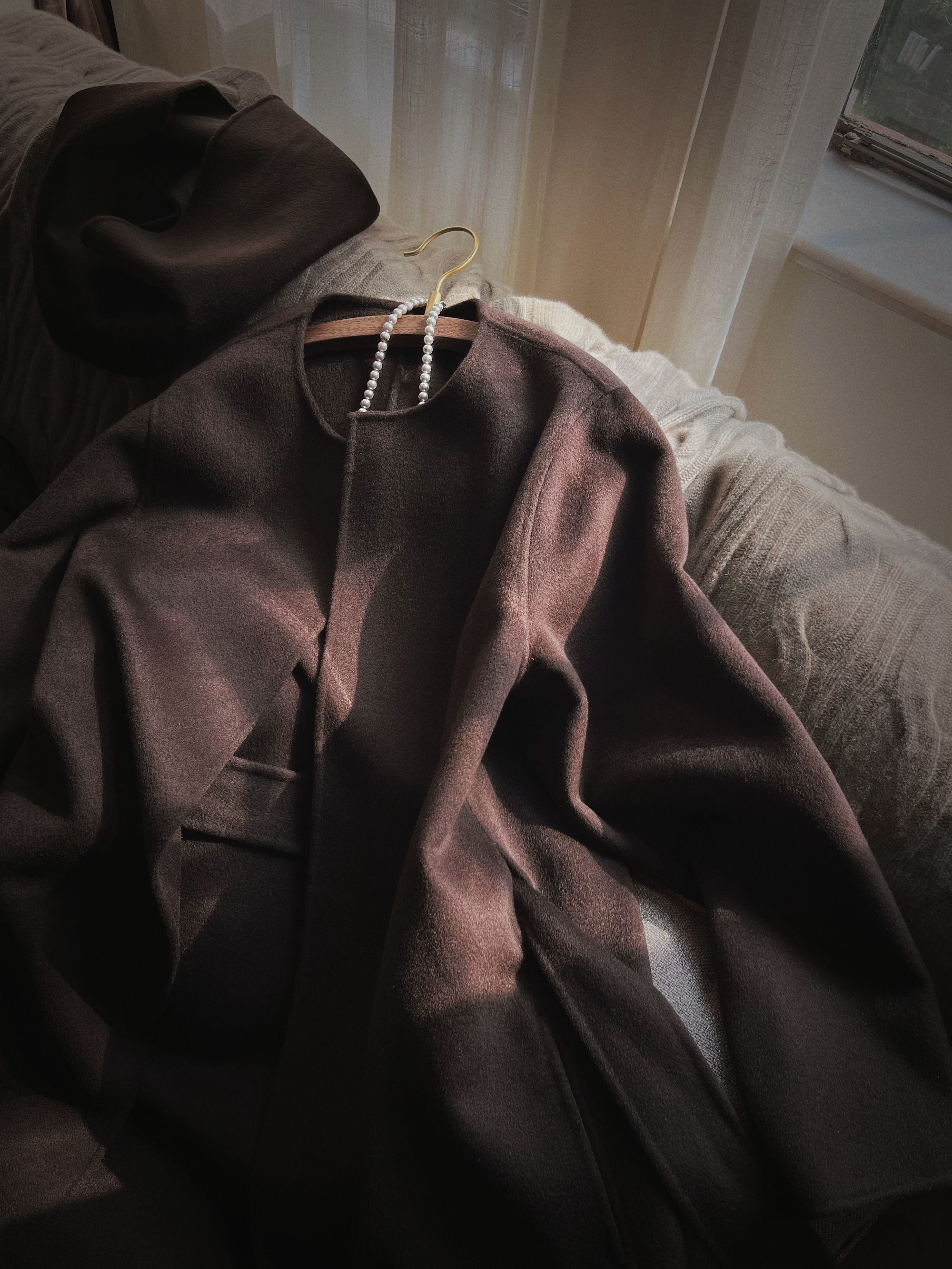 【阿黛】Dark cocoa山羊绒围脖大衣