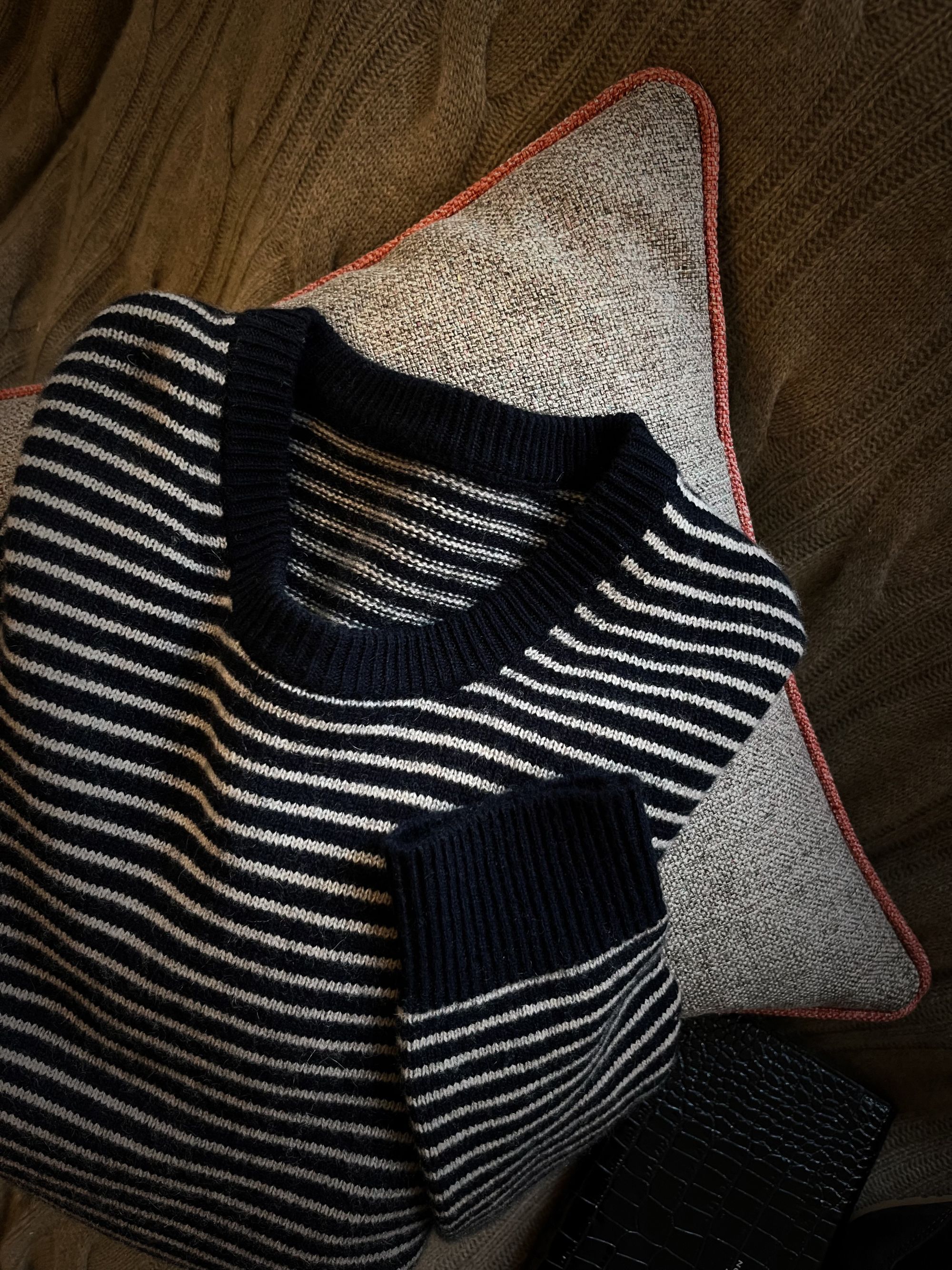 【阿黛】迷你夹条海魂衫针织衫