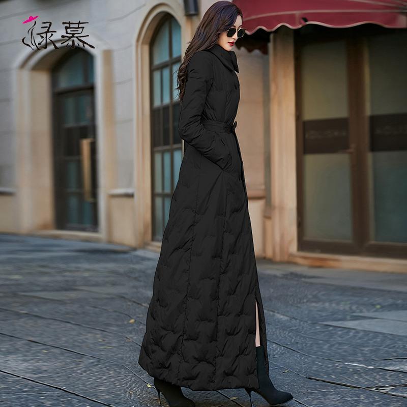 冬装新款羽绒棉服服女中长款加厚修身显瘦超长款过膝及踝外套女