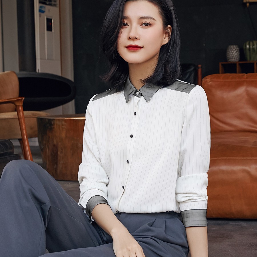 【青梅严选】衬衫女长袖小众设计感2023春季洋气百搭衬衣90327休闲