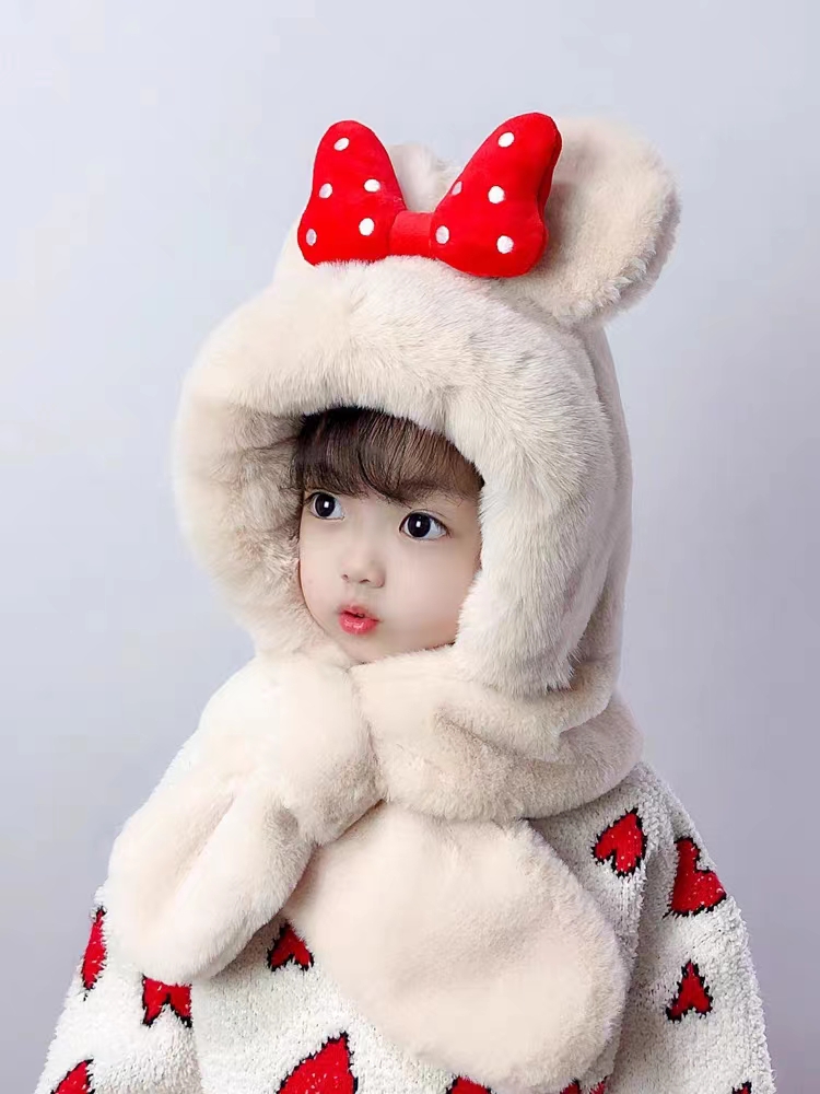 帽子女秋冬季加绒保暖可爱护耳雷锋帽潮新款小熊耳朵时尚毛边百搭