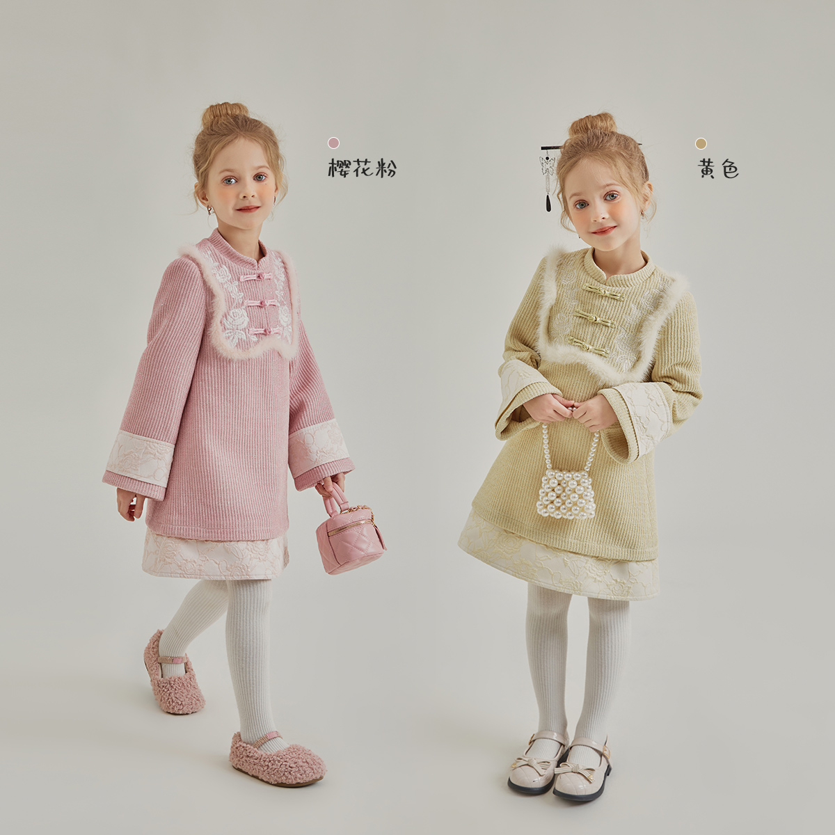 【如意如曦】2023冬季童装大童国风刺绣连衣裙13461R381