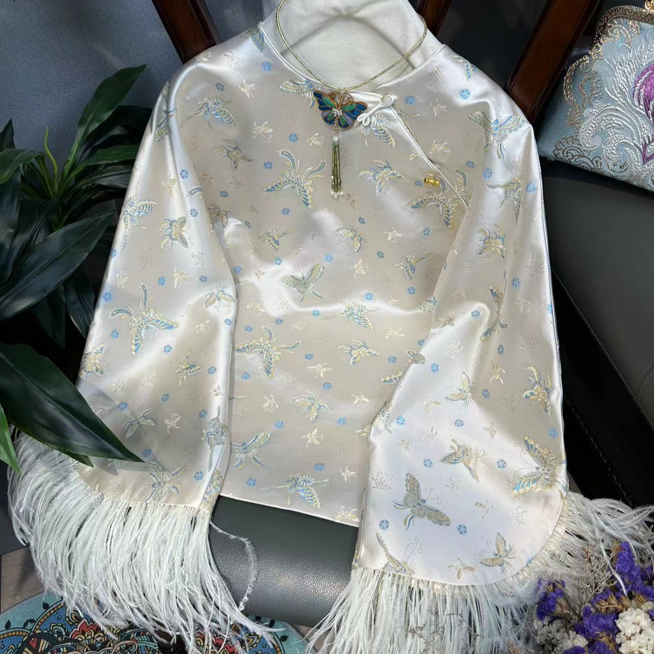 【仙儿】新中式女装碎花气质长袖时尚复古古风中国风印花3087