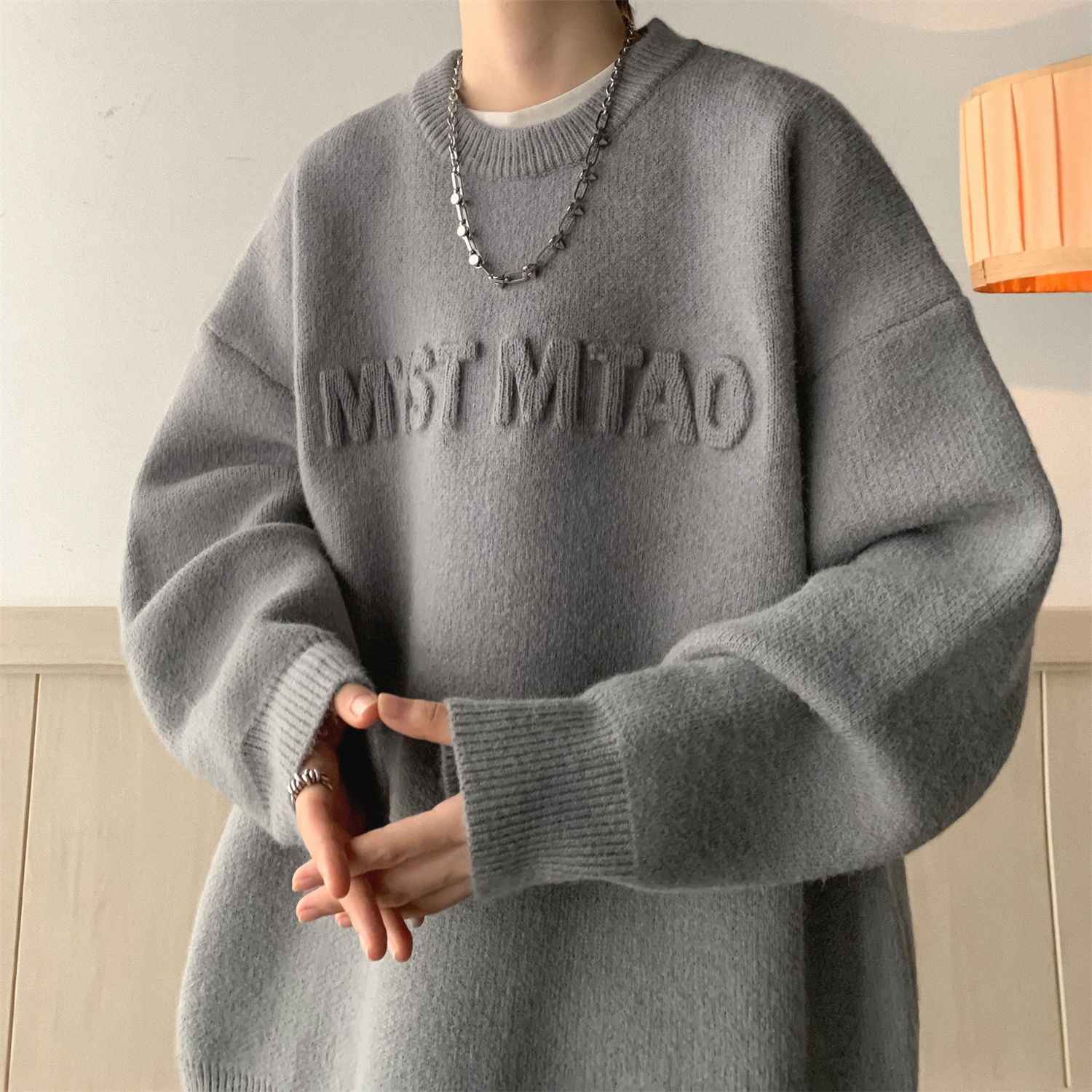 【小扬哥推荐】打底百搭港风潮流宽松毛衣男感潮牌圆领秋冬季慵懒