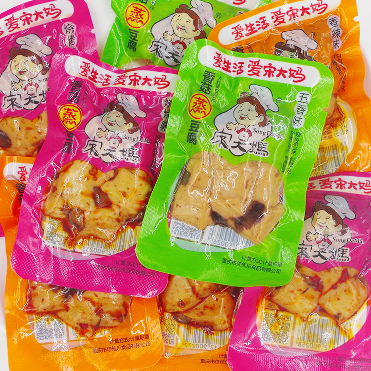 宋大妈香菇蒸豆腐五香烧烤香辣味豆乾豆乾重庆风味零食解馋散称