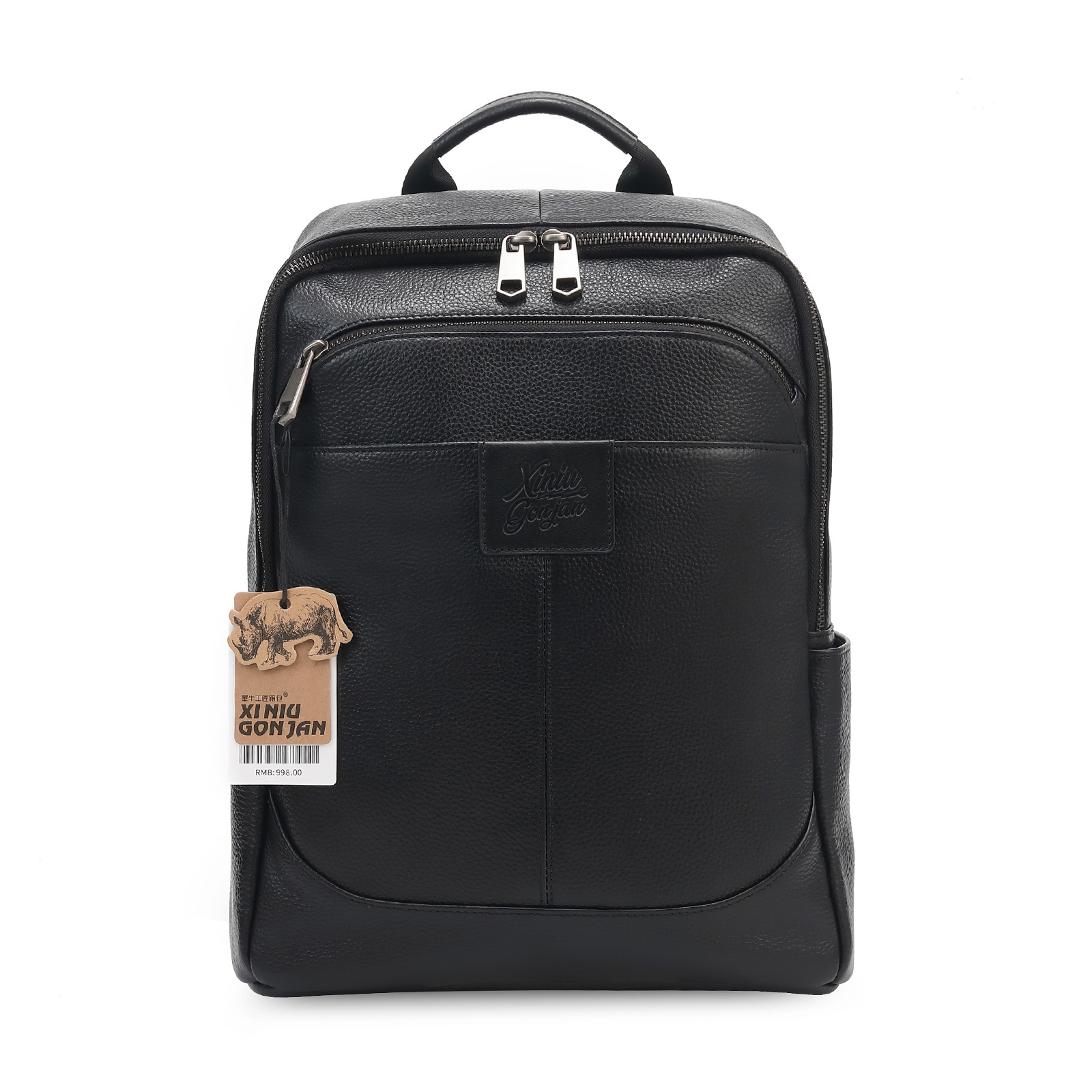 【犀牛工匠X078-222】双肩包 植鞣头层牛皮大容量背包男电脑包