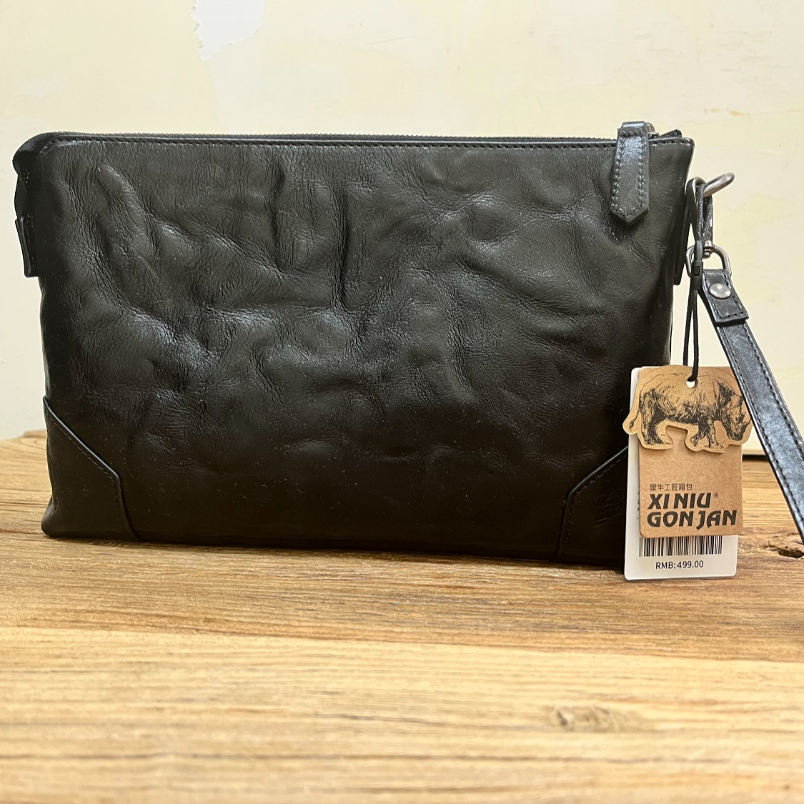 【犀牛工匠X080-222】手拿包 植鞣牛皮手包信封男包休闲百搭