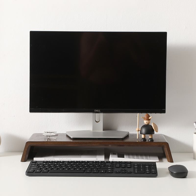 办公室 居家游戏桌面电脑屏美国橡木简约增高架显示屏电脑架加高