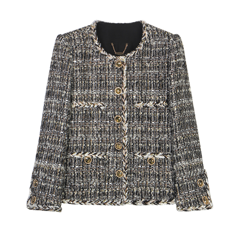 【独设甄选】2024秋冬新款法式轻奢混纺理感时尚外套28959