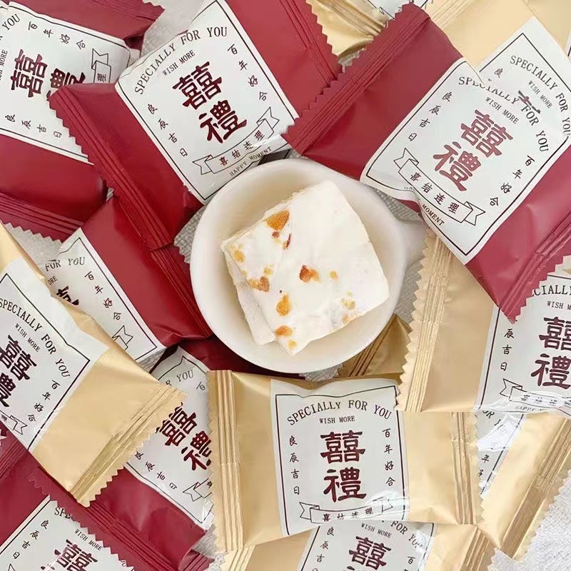 龙客喜礼雪花酥奶盖泡芙婚宴喜糖散装牛扎糖饼干网红迎宾伴手糖果