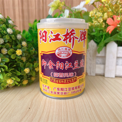 阳江豆豉阳江桥牌即食豆豉蒜蓉风味210g豆鼓酱蒜香拌面酱阳江特产