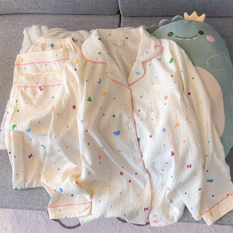 【高途佳品】春季云朵棉睡衣2025新款爆款女薄款两件套家居服套装