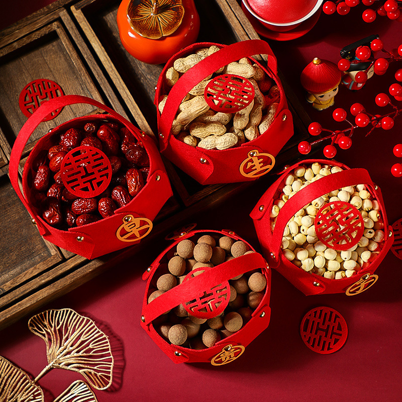 早生贵子提篮模具订婚干果组合婚礼压床摆件婚房布置结婚用品大全