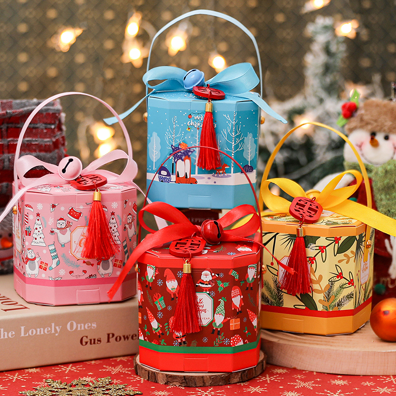 圣诞节苹果包装盒平安夜小礼品包装盒圣诞节礼物袋糖果袋子包装盒