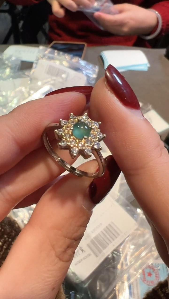 【闪购商品】翡翠戒指银S925镶嵌12230105