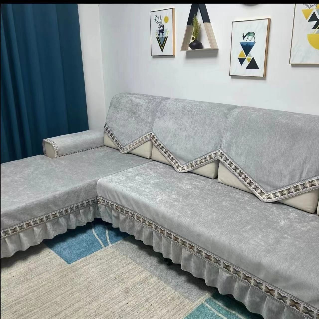 【听讲解拍对应价格】防滑耐磨雪尼尔沙发垫四季通用沙发垫靠背巾